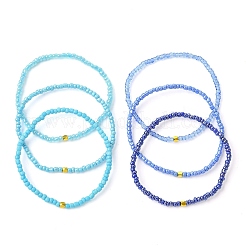 Gradient Color Glass Seed Beaded Stretch Bracelet Sets&nbsp;BJEW-MZ00101-01