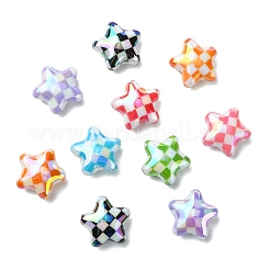 Electroplate Printed Opaque Acrylic Beads&nbsp;MACR-CJC0004-35-1