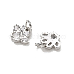Brass Pave Clear Cubic Zirconia with Glass Charms&nbsp;CU-CBA6E4E-12P