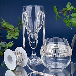Silver Iron Rhinestone Strass Chains&nbsp;CH-WH0009-04S-02
