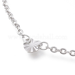 Tarnish Resistant 304 Stainless Steel Cable Chain Anklets&nbsp;AJEW-M026-14P