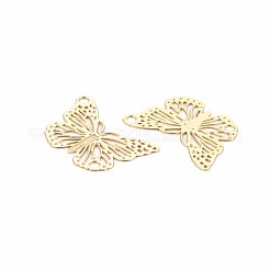 Rack Plating 304 Stainless Steel Filigree Connerctor Charms&nbsp;X-STAS-T057-48G