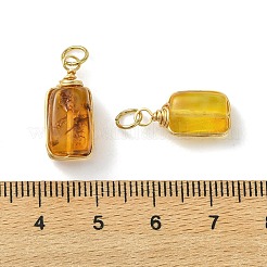 Natural Amber Copper Wire Wrapped Pendants&nbsp;PALLOY-JF05547