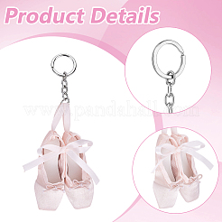 Alloy Polyester Pendant Keychains&nbsp;KEYC-WH0030-80