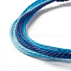 4Pcs 4 Style Alloy & Glass Braided Bead Bracelets Set&nbsp;BJEW-B065-09C