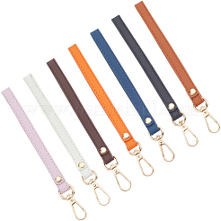 7Pcs 7 Colors PU Leather Wrist Strap Keychains&nbsp;KEYC-CL0001-28