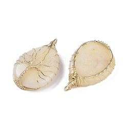 Natural White Jade Dyed Big Pendants&nbsp;KK-F868-30G-02