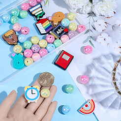 10Pcs 10 Styles School Theme Silicone Focal Beads&nbsp;SIL-BM0001-07