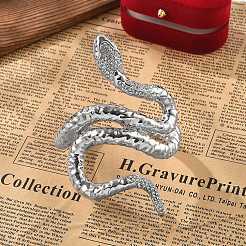 Snake Alloy Open Cuff Bangles for Women&nbsp;BJEW-A027-02P