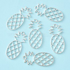 Alloy Open Back Bezel Pendants&nbsp;PALLOY-WH0076-72S-RS