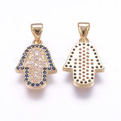 Brass Micro Pave Cubic Zirconia Pendants&nbsp;ZIRC-F061-04B