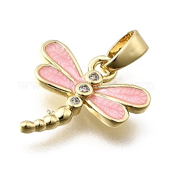 Brass Micro Pave Cubic Zirconia Charms&nbsp;KK-P336-42G-01