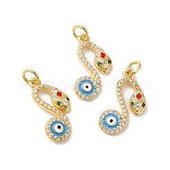 Rack Plating Brass Micro Pave Cubic Zirconia Pendants&nbsp;KK-D074-15G