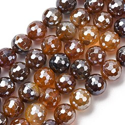Electroplated Natural Agate Beads Strands&nbsp;G-B191-A07-10mm-13