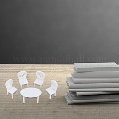 6 Sets 3 Style Mini Plastic Chairs and Table Miniature Display Decorations&nbsp;AJEW-OC0004-12