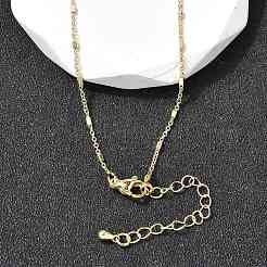 1MM Brass Cuboid Link Chain Necklaces&nbsp;NJEW-P341-01G