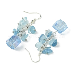 Natural Rose Quartz Chip & Natural Quartz Dangle Earrings for Women&nbsp;EJEW-TA00560-02