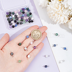 80Pcs 8 Styles Natural Mixed Gemstone Connector Charms&nbsp;PALLOY-UN00002