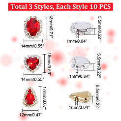 30Pcs 3 Style Sew on Rhinestone&nbsp;GLAA-GA0001-63A