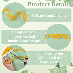 20 Yards Polyester Musical Note Lace Trim&nbsp;OCOR-FG0002-83A