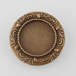 Vintage Alloy Brooch Cabochon Bezel Settings&nbsp;X-PALLOY-O038-32AB-NF