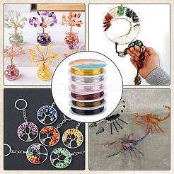 6 Rolls 6 Colors Round Copper Jewelry Wire&nbsp;CWIR-BBC0001-12