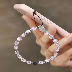 1Pc Stainless Steel & Glass Beads Mobile Straps&nbsp;AJEW-LP0005-91B