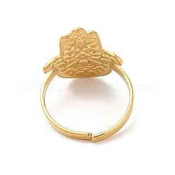 Ion Plating(IP) 304 Stainless Steel Cuff Finger Rings&nbsp;RJEW-L107-010G