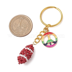 Rugby Handmade Glass Alloy Enamel Pendants Keychain&nbsp;KEYC-MZ00033