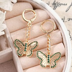 Brass Micro Pave Cubic Zirconia Leverback Earrings&nbsp;EJEW-K300-01G