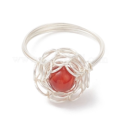 4Pcs 4 Styles Gemstone Finger Rings&nbsp;RJEW-TA00235-02
