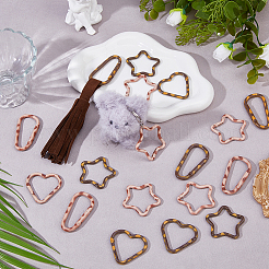 12Pcs 6 Styles Alloy Spring Gate Rings&nbsp;FIND-HS0002-71