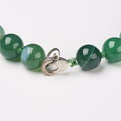 Natural Dyed Agate Beads Necklaces&nbsp;NJEW-F139-8mm-17