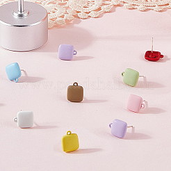 32Pcs 8 Colors Alloy Stud Earring Findings&nbsp;FIND-SC0015-80