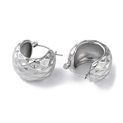 Non-Tarnish 304 Stainless Steel Thick Hoop Earrings&nbsp;STAS-Z052-12P