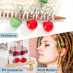 12Pcs Resin Apple Pendant Decorations&nbsp;HJEW-PH01526