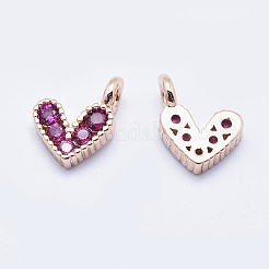 Brass Micro Pave Cubic Zirconia Charms&nbsp;LS-RB-I078-66RG-NR