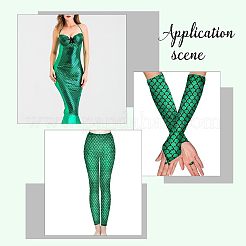 Sparkly Hologram Spandex Mermaid Printed Fish Scale Fabric&nbsp;AJEW-WH0118-07B
