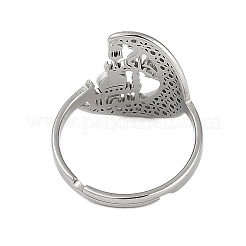 201 Stainless Steel Adjustable Rings for Women&nbsp;RJEW-M008-04P