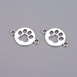 Tibetan Style Flat Round with Dog  Paw Print Alloy Links connectors&nbsp;X-TIBE-Q045-04AS-RS