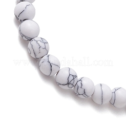 2Pcs Natural Lava Rock & Synthetic Howlite & Hematite Beaded Stretch Bracelets for Women Men&nbsp;BJEW-JB13436