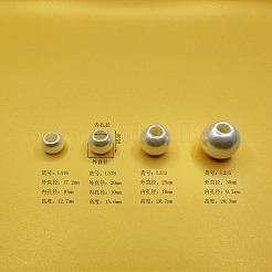 ABS Plastic Imitation Pearl European Beads&nbsp;SACR-WH0013-02D