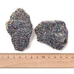 Electroplated Natural Druzy Quartz Crystal Cluster Ornaments&nbsp;RABO-PW0001-179B
