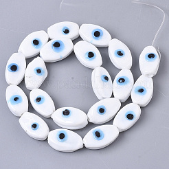 Handmade Evil Eye Lampwork Beads Strands&nbsp;X-LAMP-R143-05