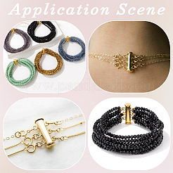 3Pcs 3 Styles Holes Brass Slide Lock Clasps&nbsp;KK-BBC0027-60
