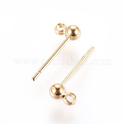 Brass Stud Earring Findings&nbsp;X-KK-I649-09G-NF