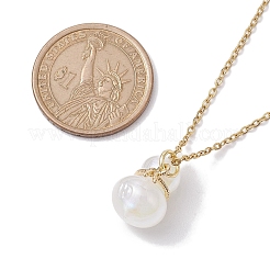 304 Stainless Steel and Acrylic Imitation Shell Pendant Necklaces&nbsp;NJEW-JN04706