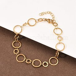 304 Stainless Steel Link Chain Bracelets for Women&nbsp;BJEW-P373-03C-G