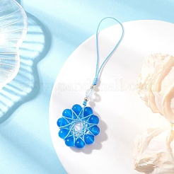 Cat Eye Flower Pendant Decorations&nbsp;HJEW-TA00419-03