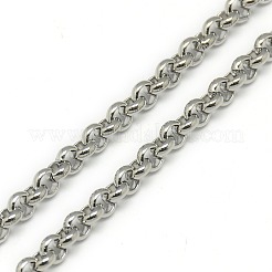 Tarnish Resistant Trendy Unisex 201 Stainless Steel Cross Rolo Chain Necklaces&nbsp;NJEW-L043B-09P